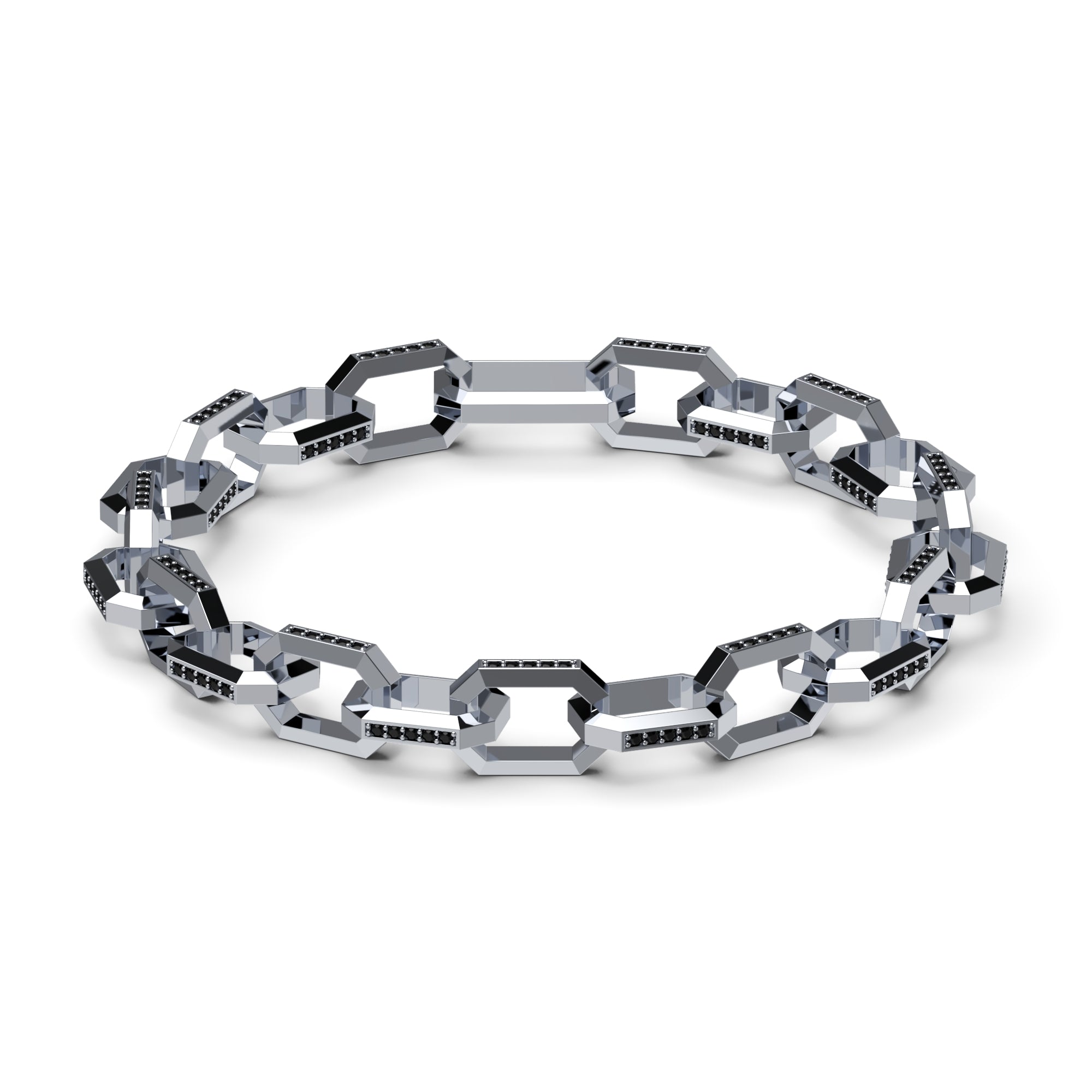 Gliederarmband schwarze Zirkonia