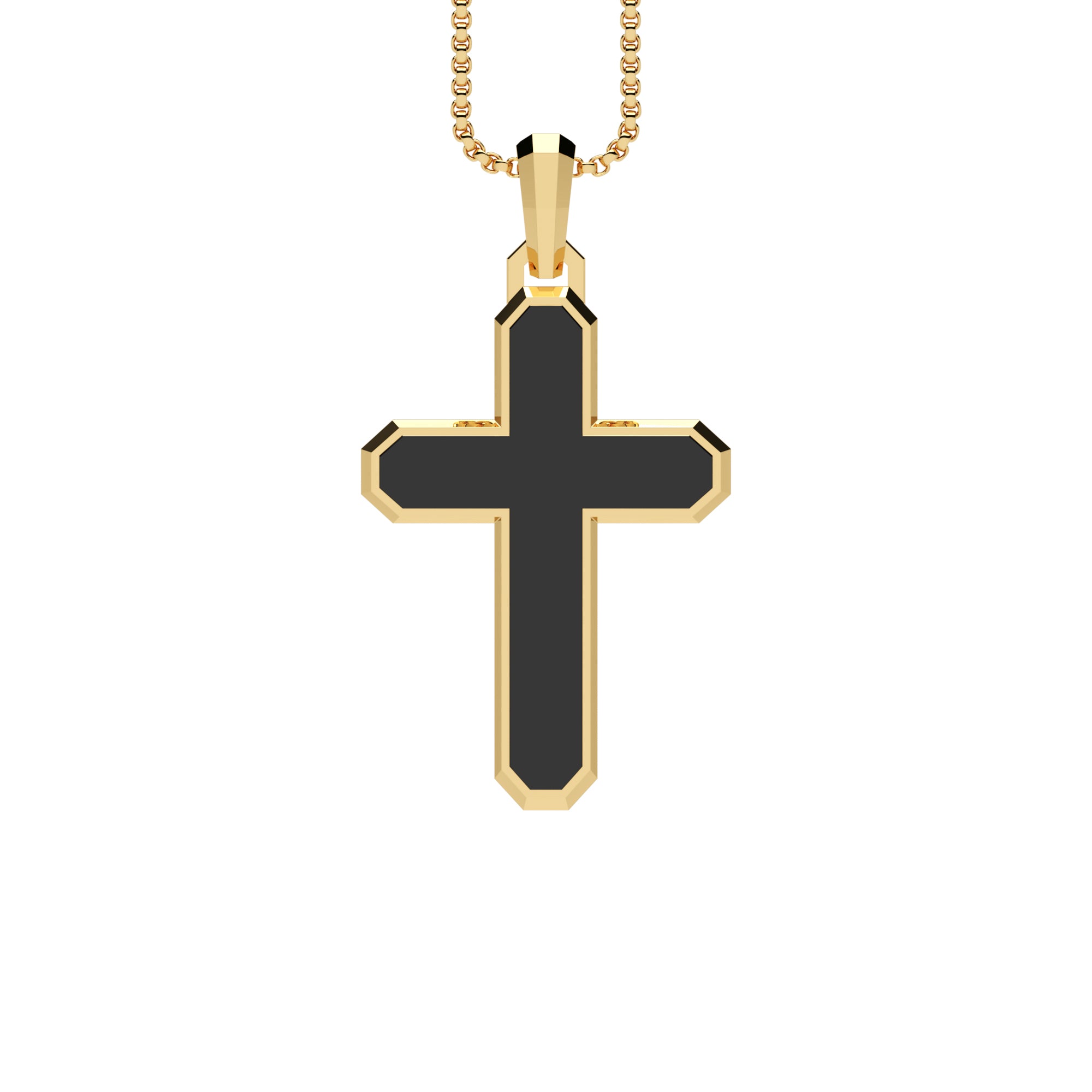 Anhänger Kreuz abgerundet Onyx
