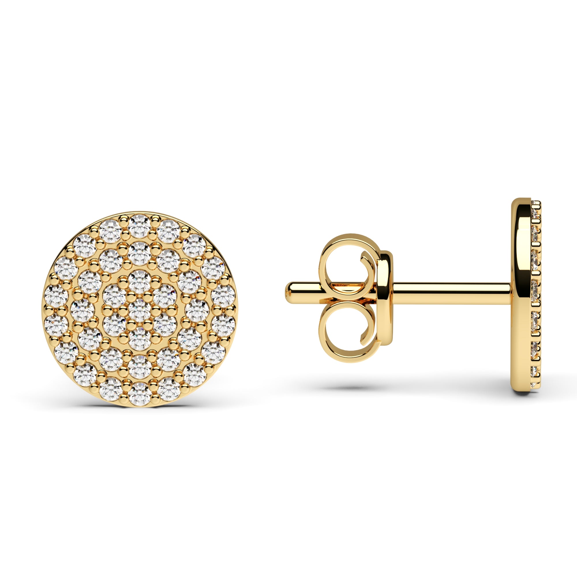 Ohrstecker Platte groß Pavé