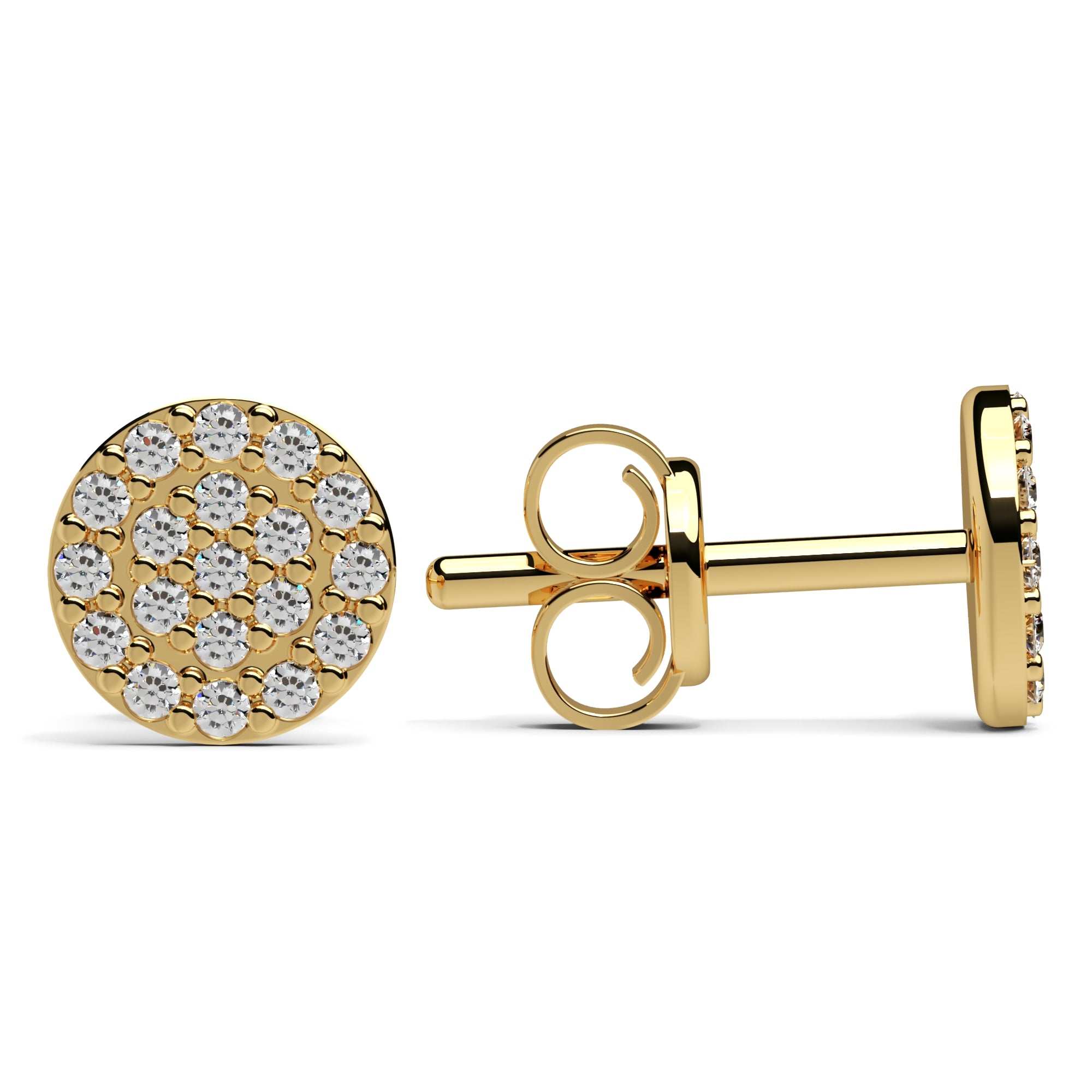 Ohrstecker Platte klein Pavé