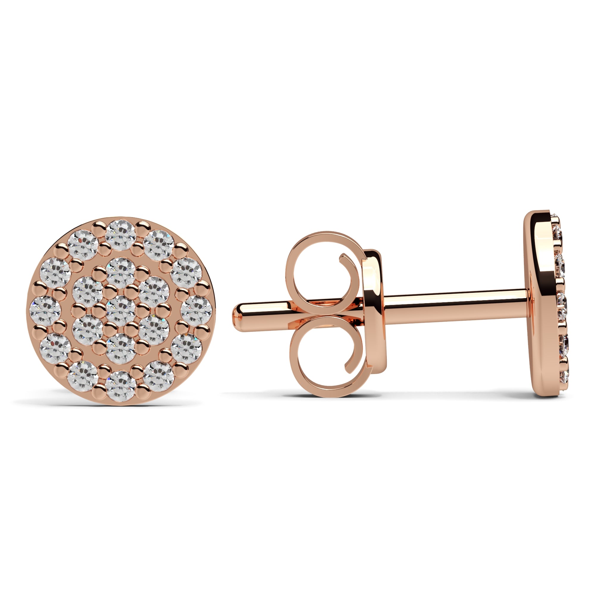 Ohrstecker Platte klein Pavé