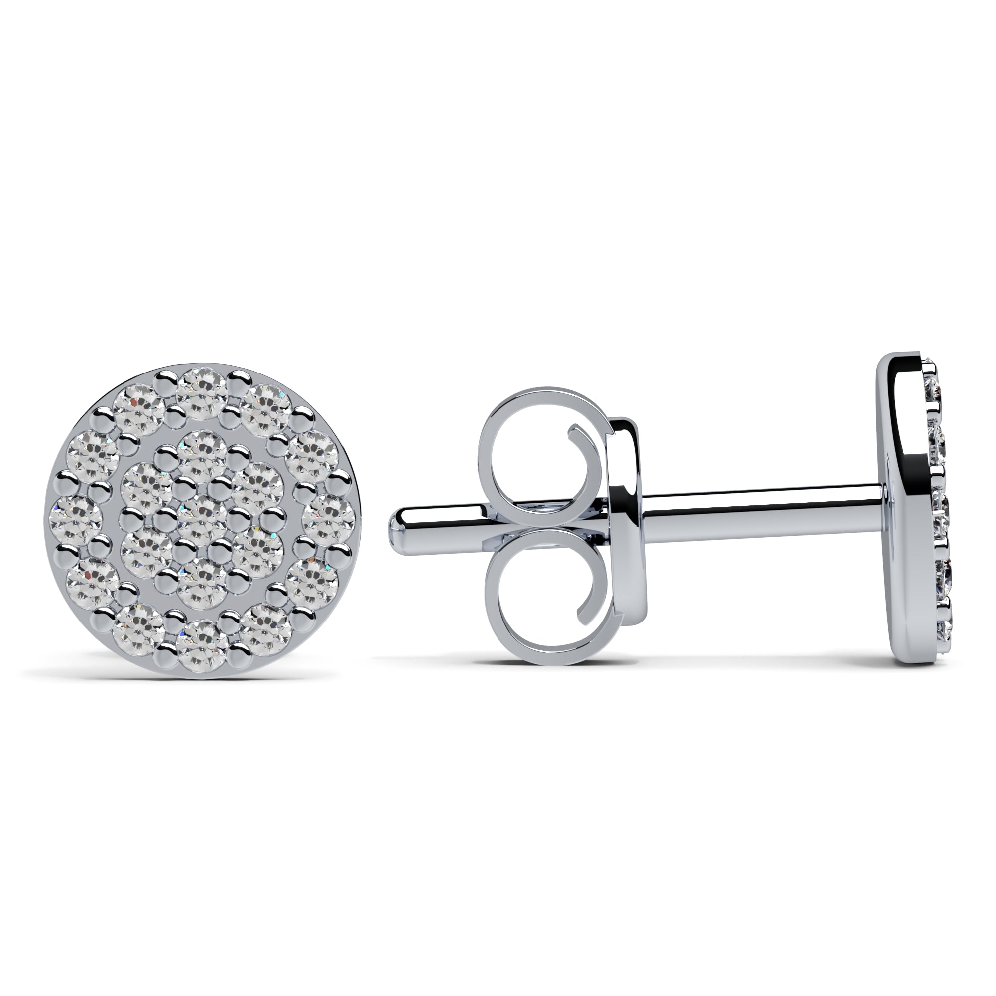 Ohrstecker Platte klein Pavé