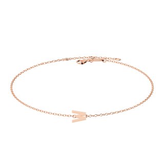 Letters with Love - Armband Buchstabe W Roségold