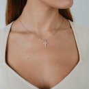 Halskette Kreuz Perle Silber