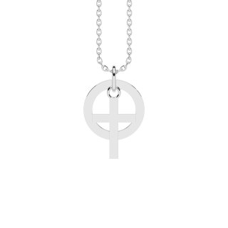 Halskette Kreis Kreuz Silber