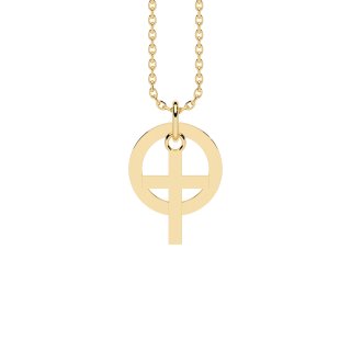 Halskette Kreis Kreuz Gold